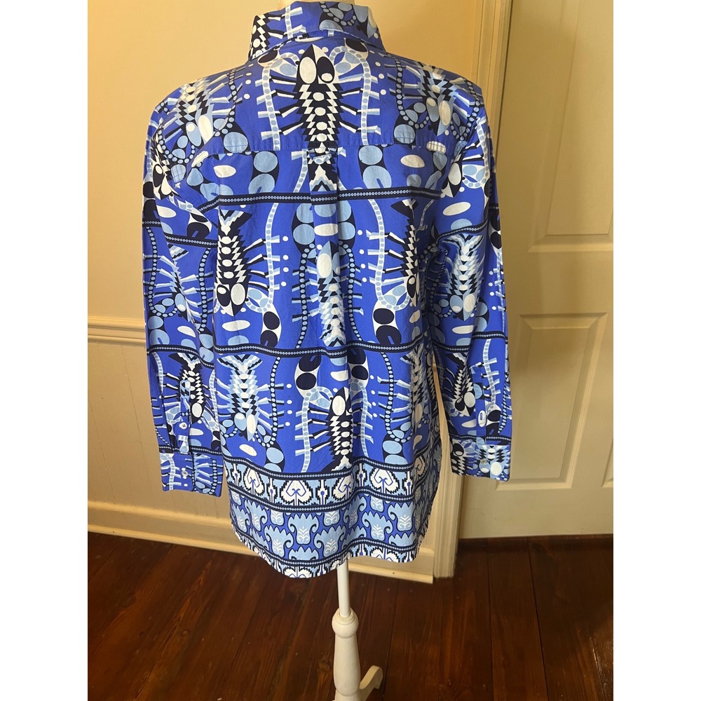 Jude Connally Blue Seaside Catch Print Tunic Top Womens M NEW - Picture 11 of 12